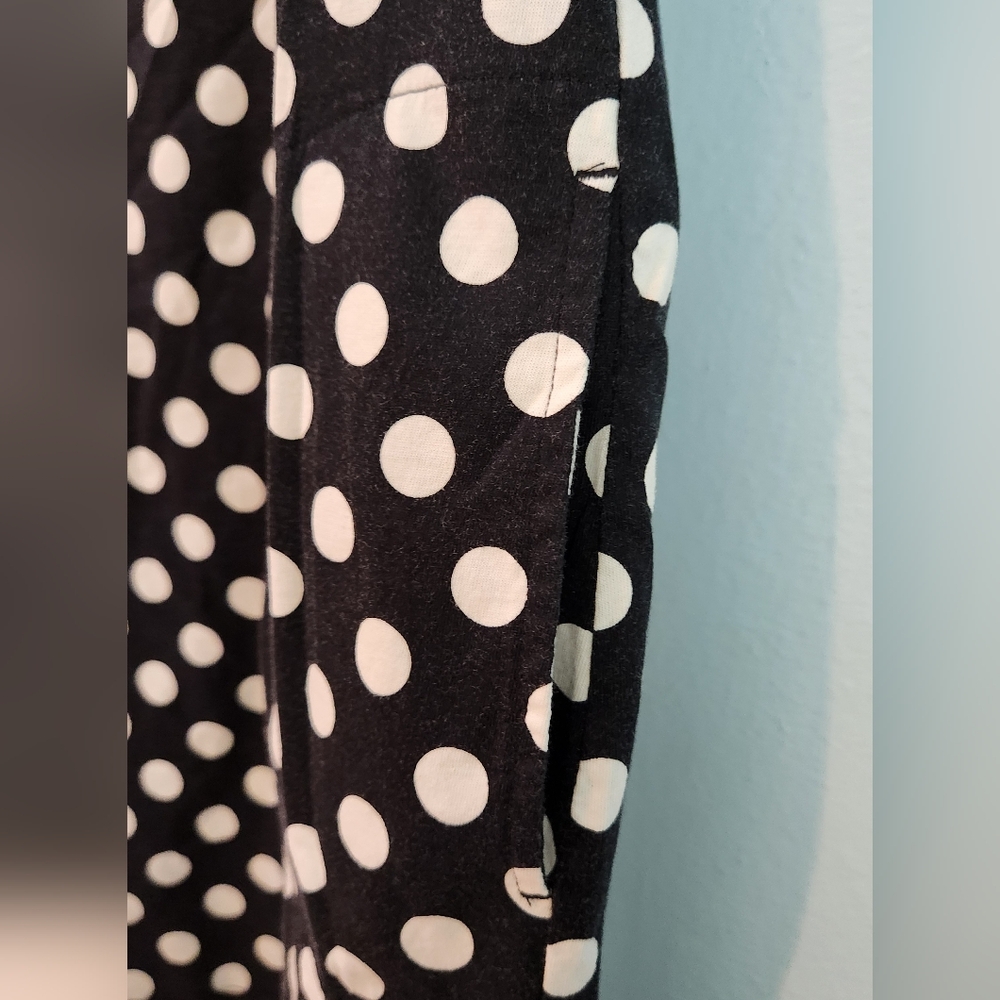 Women's Lands' End Black With White Polka-Dots Cover Up, Size L - Picture 6 of 11